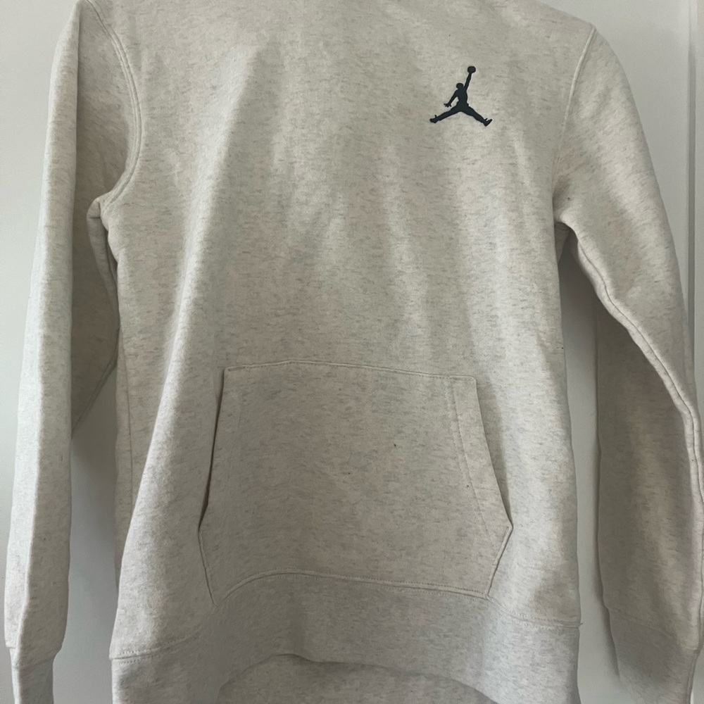 Jordan Cream Hoodie with Black Logo